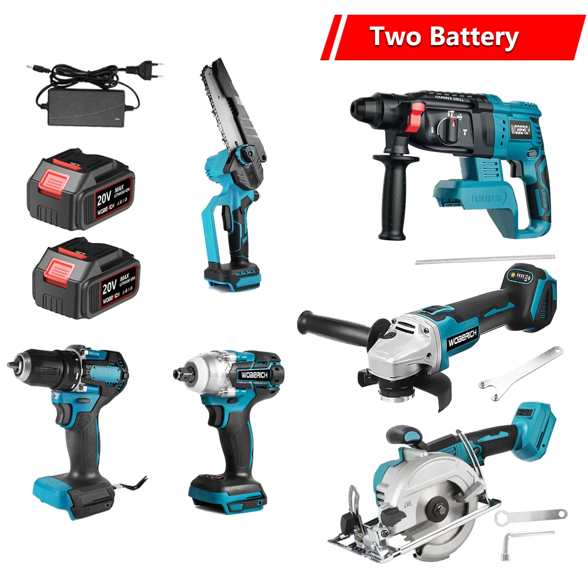 WOBERICH Комплект электроинструментов 2/4/5/6 в 1
WOBERICH Комплект электроинструментов 2/4/5/6 в 1