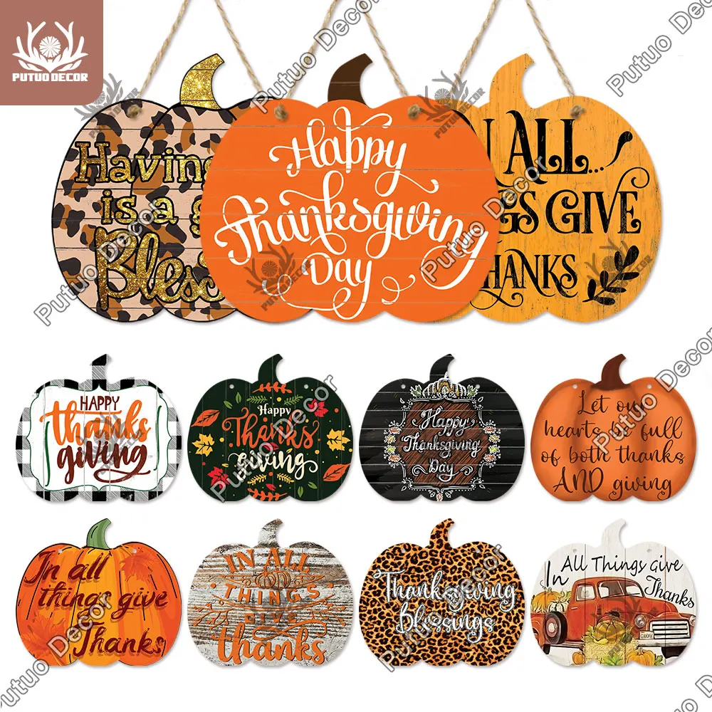 Putuo Decor Thanksgiving Wood Sign Pumpkin Shape Wooden Plaque Turkey Hanging Personalized Home Living Room Wall Decor Gift
Putuo Decor Thanksgiving Wood Sign Pumpkin Shape Wooden Plaque Turkey Hanging Personalized Home Living Room Wall Decor Gift