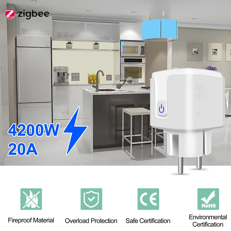 Смарт-розетка с голосовым управлением, Wi-Fi/Zigbee, 20 А
Смарт-розетка с голосовым управлением, Wi-Fi/Zigbee, 20 А