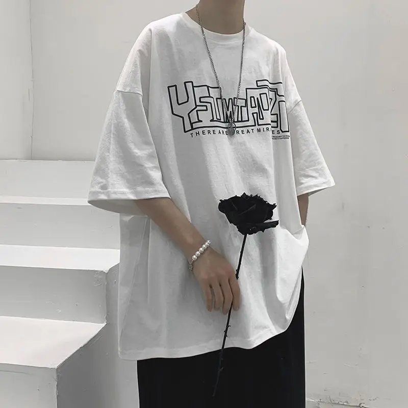 Хлопковая футболка в гонконгском стиле с коротким рукавом, Мужская футболка с принтом алфавита, трендовая футболка с коротким рукавом для студентов
Хлопковая футболка в гонконгском стиле с коротким рукавом, Мужская футболка с принтом алфавита, трендовая футболка с коротким рукавом для студентов