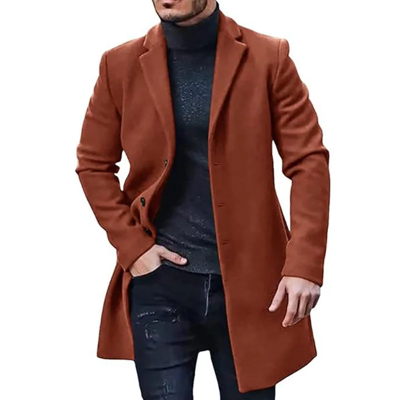 2022 Fashion Slim Long Sleeve Button Outerwear Casual Turn-down Collar Long Coat Men Streetwear Autumn Winter Mens Solid Jacket
2022 Fashion Slim Long Sleeve Button Outerwear Casual Turn-down Collar Long Coat Men Streetwear Autumn Winter Mens Solid Jacket