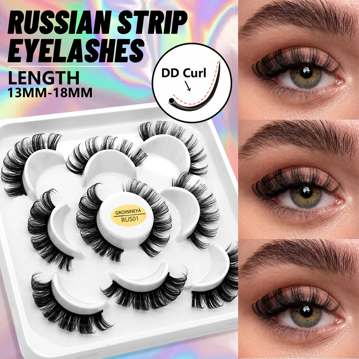 5 Pairs False Eyelashes DD Curl Russian Strip Lashes Natural Handmade Reusable Eyelash Extension Beauty Mink Lashes
5 Pairs False Eyelashes DD Curl Russian Strip Lashes Natural Handmade Reusable Eyelash Extension Beauty Mink Lashes