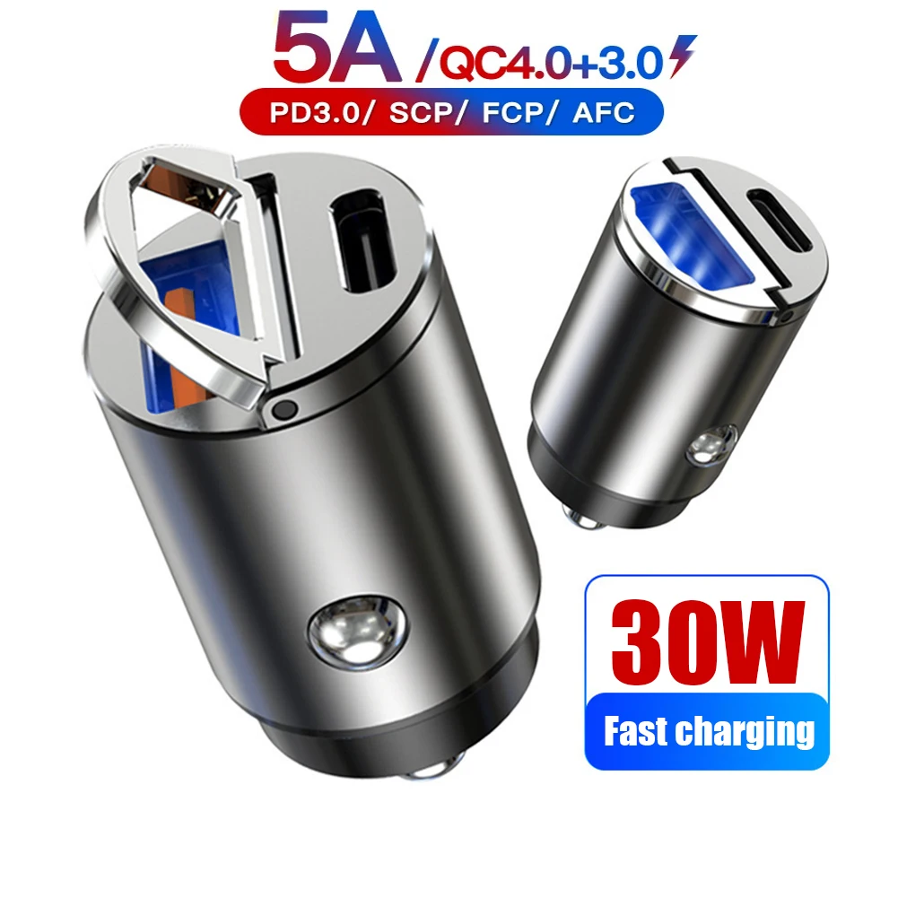 USB Car Charger Quick Charge QC4.0 QC3.0 QC SCP 5A PD Type C 30W Fast Car USB Charger Cigarette For iPhone Xiaomi Mobile Phone
USB Car Charger Quick Charge QC4.0 QC3.0 QC SCP 5A PD Type C 30W Fast Car USB Charger Cigarette For iPhone Xiaomi Mobile Phone