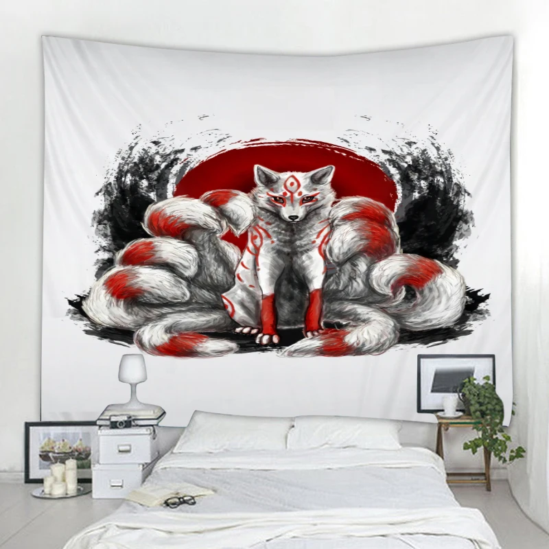 Fantasy Nine Tailed Jackal Tapestry Mandala Bohemian Tapestry Nordic Art Style Decoration Hanging in Family Living Room Bedroom
Fantasy Nine Tailed Jackal Tapestry Mandala Bohemian Tapestry Nordic Art Style Decoration Hanging in Family Living Room Bedroom