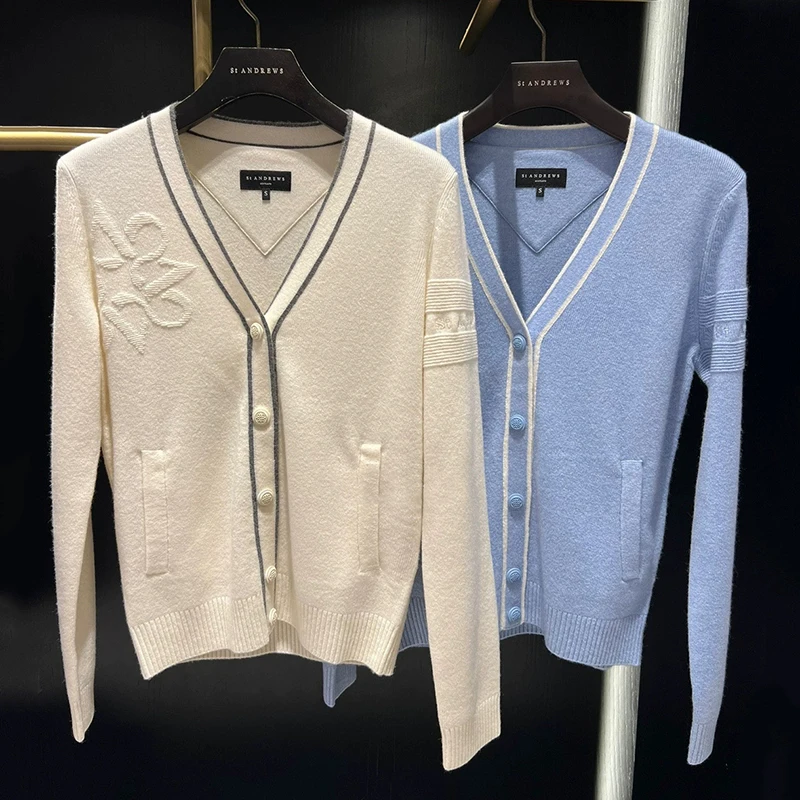 Standrews Golf Clothing Long Sleeve Knitted Cardigan 2023 Autumn V-neck Simple And Comfortable Golf Sweater
Standrews Golf Clothing Long Sleeve Knitted Cardigan 2023 Autumn V-neck Simple And Comfortable Golf Sweater