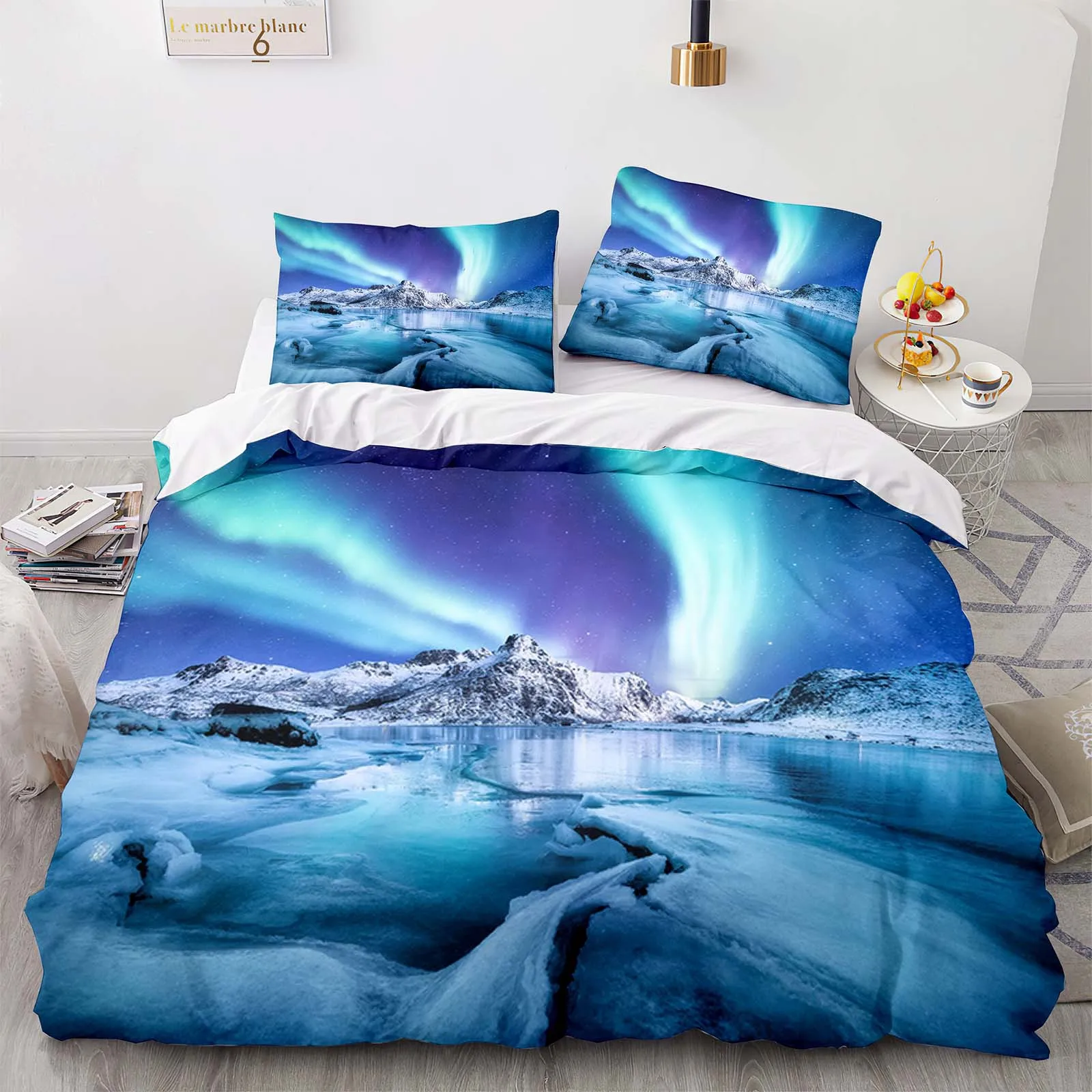 Mountain Water Aurora 3D Bedding Set Duvet Cover Pillowcases Polyester Quilt Cover Room Decor Single Double Twin Queen King Size
Mountain Water Aurora 3D Bedding Set Duvet Cover Pillowcases Polyester Quilt Cover Room Decor Single Double Twin Queen King Size