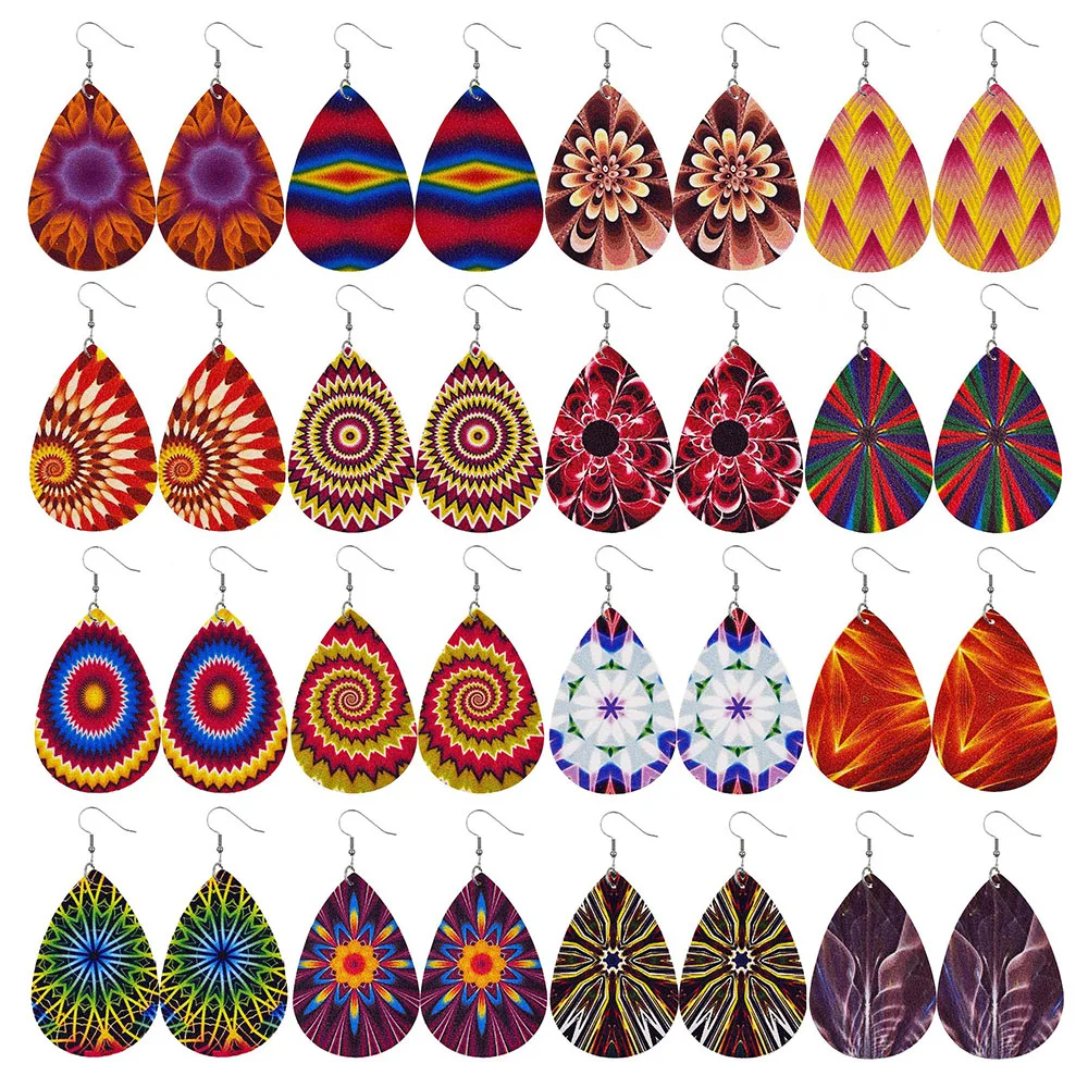 Potosala Rainbow Colors Swirl Tie-dye Printed Leather Earrings Lightweight Teardrop Dangle Earrings For Women Jewelry Wholesale
Potosala Rainbow Colors Swirl Tie-dye Printed Leather Earrings Lightweight Teardrop Dangle Earrings For Women Jewelry Wholesale