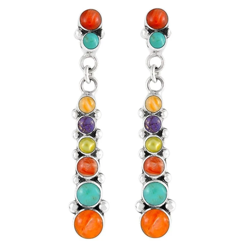 Vintage Inlaid Multicolour Round Stones Drop Earring for Women Ancient Long Boho Ethnic Style Personalized Earring Jewelry
Vintage Inlaid Multicolour Round Stones Drop Earring for Women Ancient Long Boho Ethnic Style Personalized Earring Jewelry