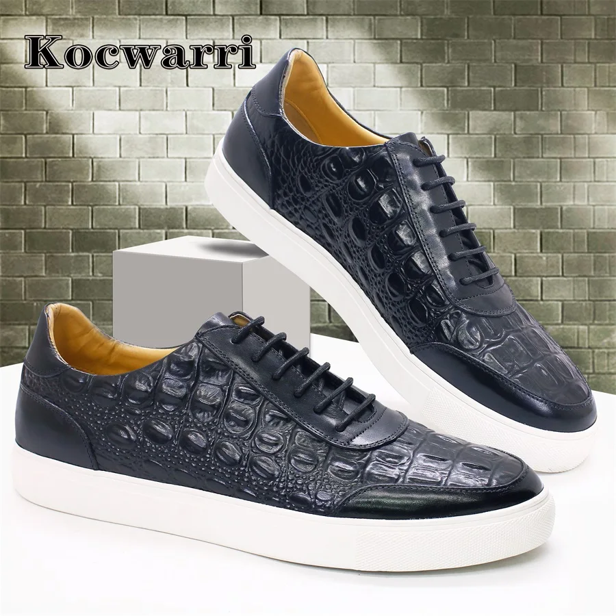 Fashion Casual Leather Shoes Handmade Genuine Leather Crocodile Pattern Men's Shoes Lace-Up Non-Slip Flat Shoes Date Party Shoes
Fashion Casual Leather Shoes Handmade Genuine Leather Crocodile Pattern Men's Shoes Lace-Up Non-Slip Flat Shoes Date Party Shoes