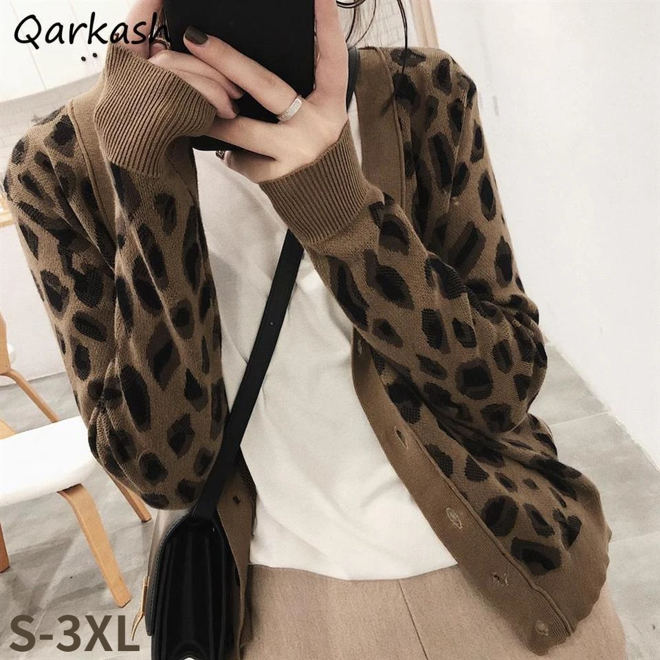 Leopard Cardigan Women Spring Design Harajuku V-neck Cozy Colleges Ladies High Street Stylish Korean Style S-3XL Retro Autumn
Leopard Cardigan Women Spring Design Harajuku V-neck Cozy Colleges Ladies High Street Stylish Korean Style S-3XL Retro Autumn