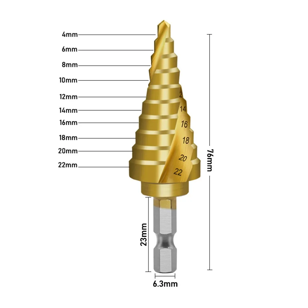 1pcs HSS Titanium Drill Bit 4-22mm Drilling Power Tools CCarbide Mini Metal High Speed Steel Drill Titanium Step Cone Drill Bit
1pcs HSS Titanium Drill Bit 4-22mm Drilling Power Tools CCarbide Mini Metal High Speed Steel Drill Titanium Step Cone Drill Bit