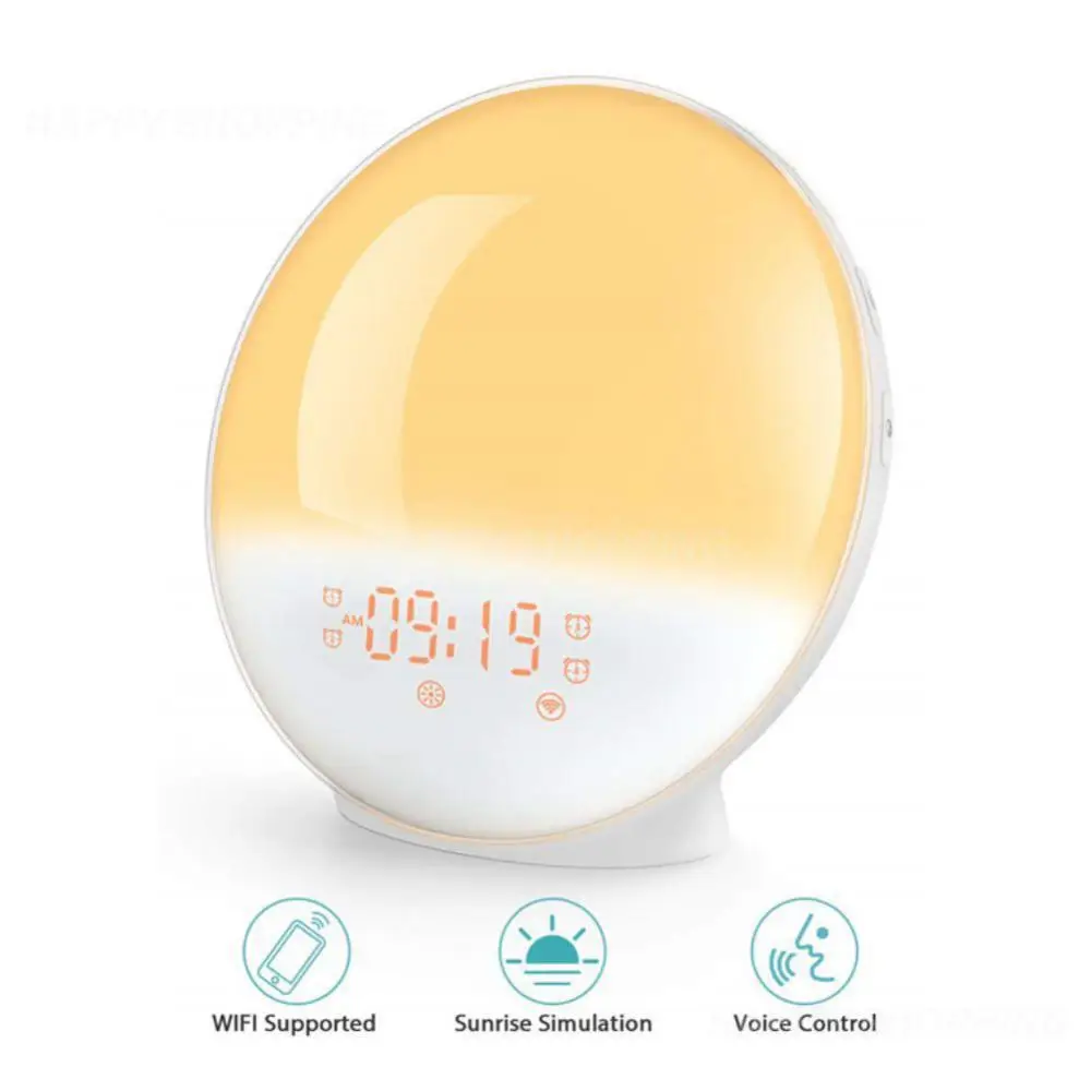 

Nature Wake Up Light Beside Night Lamp Sunrise Simulation Sleep Aid Colorful Bedroom Snooze Digital Alarm Clock With Fm Radio