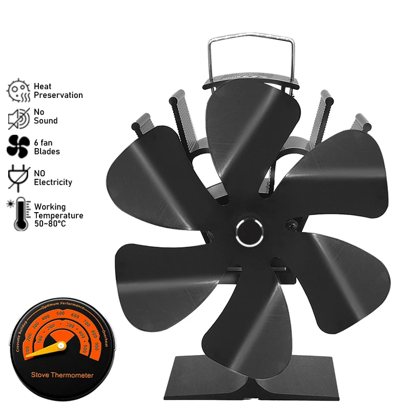 6 Blades Heat Powered Stove Fan Log Wood Burner Eco-fan Quiet Home Outdoor Camping Fireplace Fan Efficient Heat Distribution
6 Blades Heat Powered Stove Fan Log Wood Burner Eco-fan Quiet Home Outdoor Camping Fireplace Fan Efficient Heat Distribution