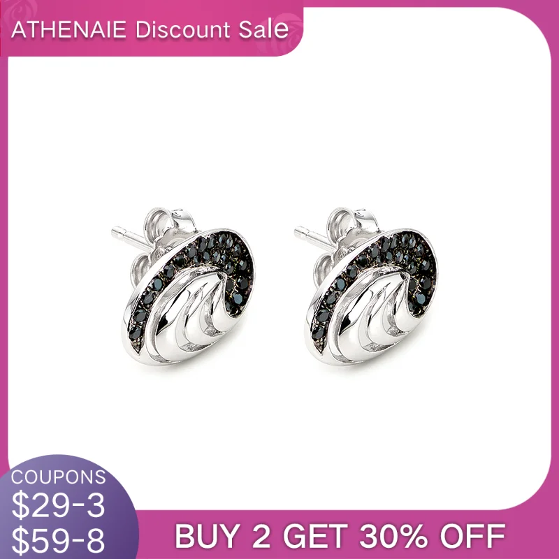 ATHENAIE 925 Sterling Silver with Black Earrings CZ Vintage Stud Earrings For Women Boucle d'oreille Femme Gifts jewelry
ATHENAIE 925 Sterling Silver with Black Earrings CZ Vintage Stud Earrings For Women Boucle d'oreille Femme Gifts jewelry