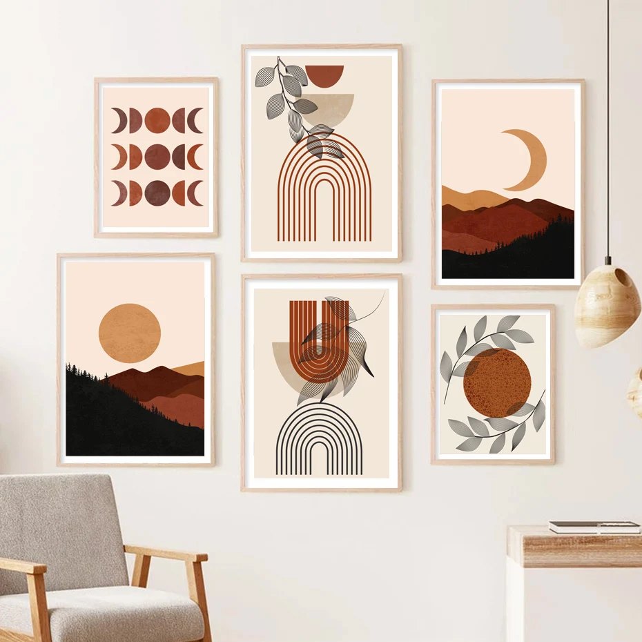 Mountain Sun Moon Forest Leaves Rainbow Wall Art Canvas Painting Vintage Posters And Prints Wall Pictures For Living Room Decor
Mountain Sun Moon Forest Leaves Rainbow Wall Art Canvas Painting Vintage Posters And Prints Wall Pictures For Living Room Decor