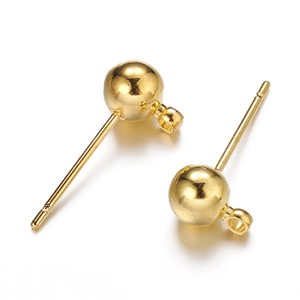 Kissitty 100 Pcs Brass Ball Post Ear Stud Earrings Findings With Loop Accessories Jewelry Findings Gift
Kissitty 100 Pcs Brass Ball Post Ear Stud Earrings Findings With Loop Accessories Jewelry Findings Gift