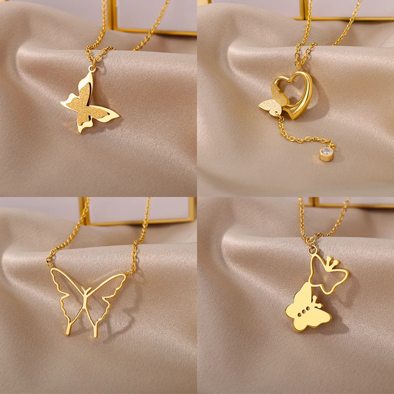 Stainless Steel Butterfly Choker Necklace Ladies Exquisite Hollow Out Butterfly Clavicle Chain Necklace Bridal Jewelry New 2022
Stainless Steel Butterfly Choker Necklace Ladies Exquisite Hollow Out Butterfly Clavicle Chain Necklace Bridal Jewelry New 2022