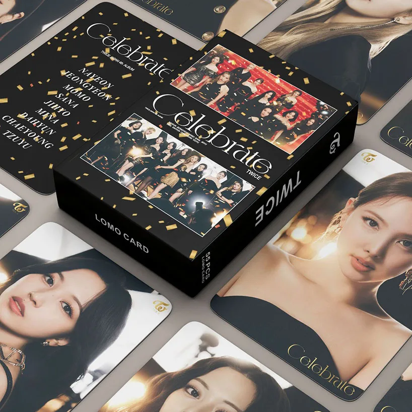 55Pcs/Set Kpop TWICE Photocards Stars Album Print HD CELEBRATE Lomo Card Double Side Fans Gift Cute Lomo Cards Photocards
55Pcs/Set Kpop TWICE Photocards Stars Album Print HD CELEBRATE Lomo Card Double Side Fans Gift Cute Lomo Cards Photocards