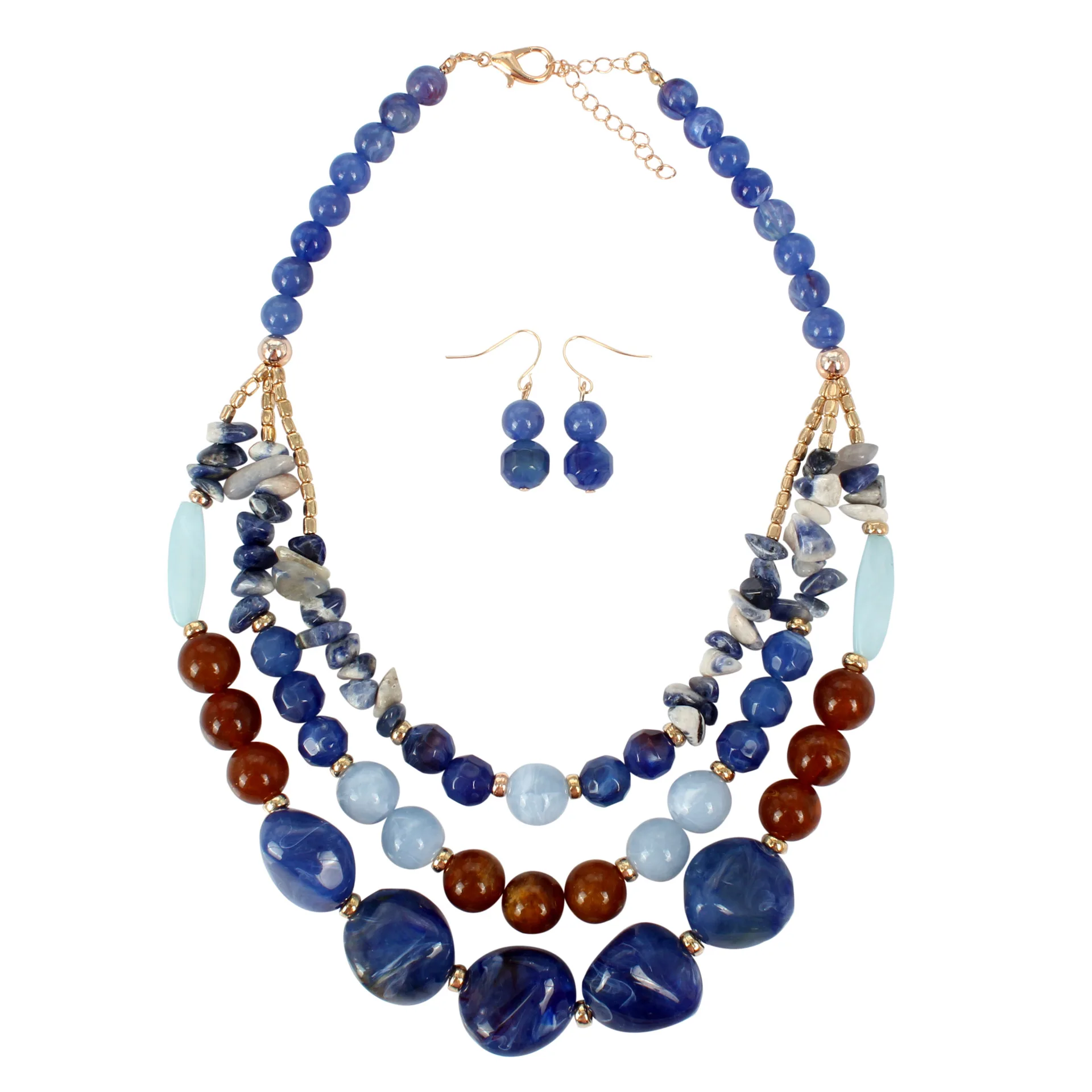 CIOIO Multi Layer Blue Necklace Earrings Sets Handmade Bohemian Bridal Wedding Party Accessories Beads Jewelry
CIOIO Multi Layer Blue Necklace Earrings Sets Handmade Bohemian Bridal Wedding Party Accessories Beads Jewelry
