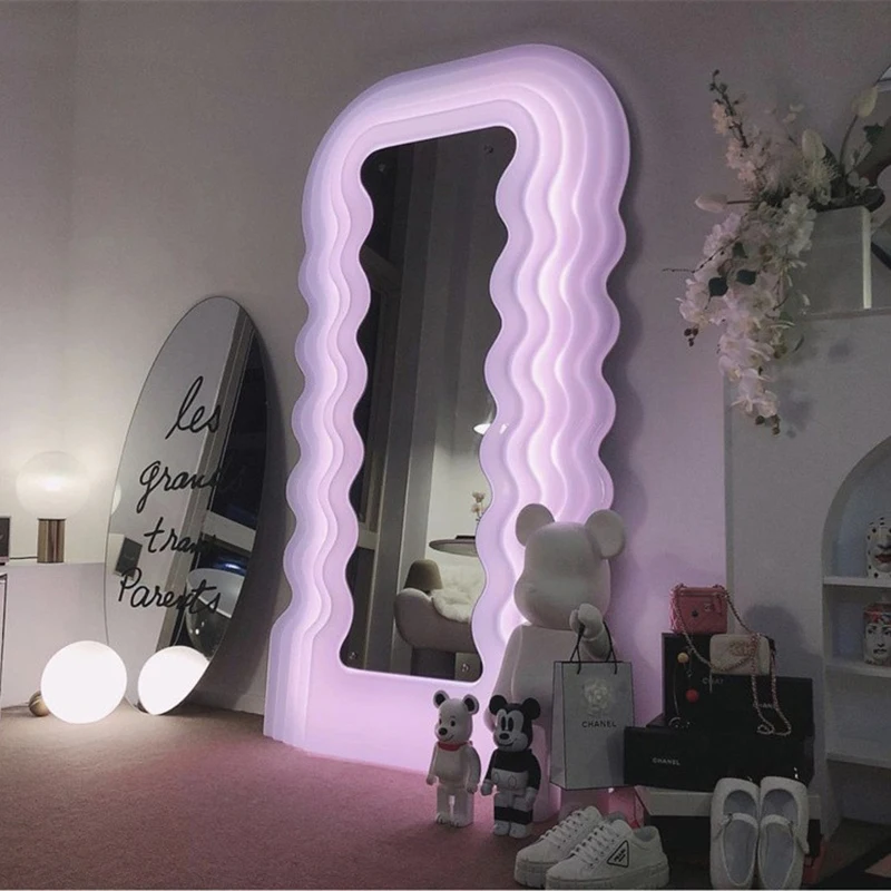 Standing Wavy Decorative Mirrors Bedroom Wall Large Full Body Mirrors Aesthetic Cute Led Light Specchio Da Parete Home Decor
Standing Wavy Decorative Mirrors Bedroom Wall Large Full Body Mirrors Aesthetic Cute Led Light Specchio Da Parete Home Decor