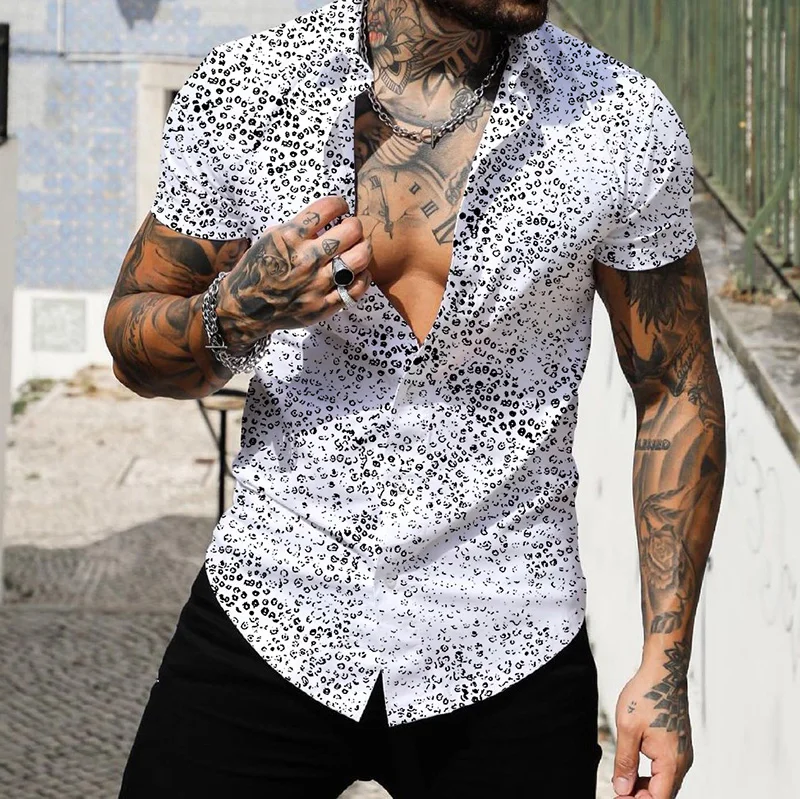 Men Summer Polyester Short Sleeve Shirt Print Casual Hawaiian Beach Male Top Turn-down Collar T-shirts Men's Clothes Blouse
Men Summer Polyester Short Sleeve Shirt Print Casual Hawaiian Beach Male Top Turn-down Collar T-shirts Men's Clothes Blouse