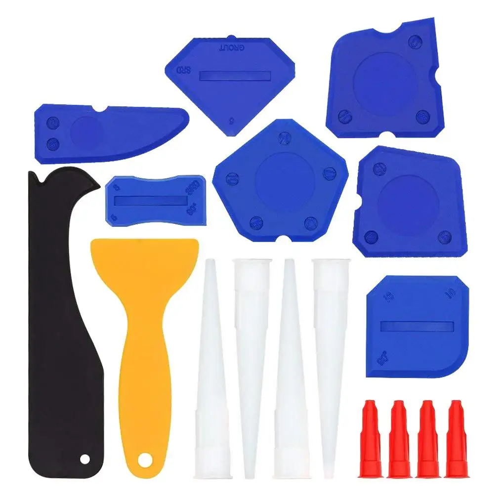 17pcs/set Silicone Sealant Finishing Tool Practical Wear-resistant Grouting Remover Reusable Grouts Nozzle Caulk Caps 
17pcs/set Silicone Sealant Finishing Tool Practical Wear-resistant Grouting Remover Reusable Grouts Nozzle Caulk Caps