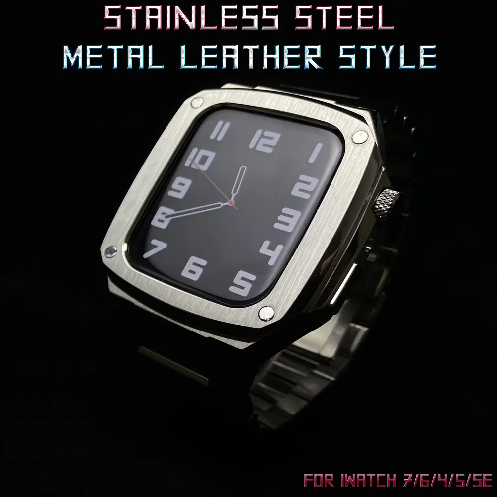Stainless Steel Case Modification KIT for AppleWach 45MM Metal Watchband for IWatch Series 6 SE 5 40MM Rubber Strap Accessories
Stainless Steel Case Modification KIT for AppleWach 45MM Metal Watchband for IWatch Series 6 SE 5 40MM Rubber Strap Accessories
