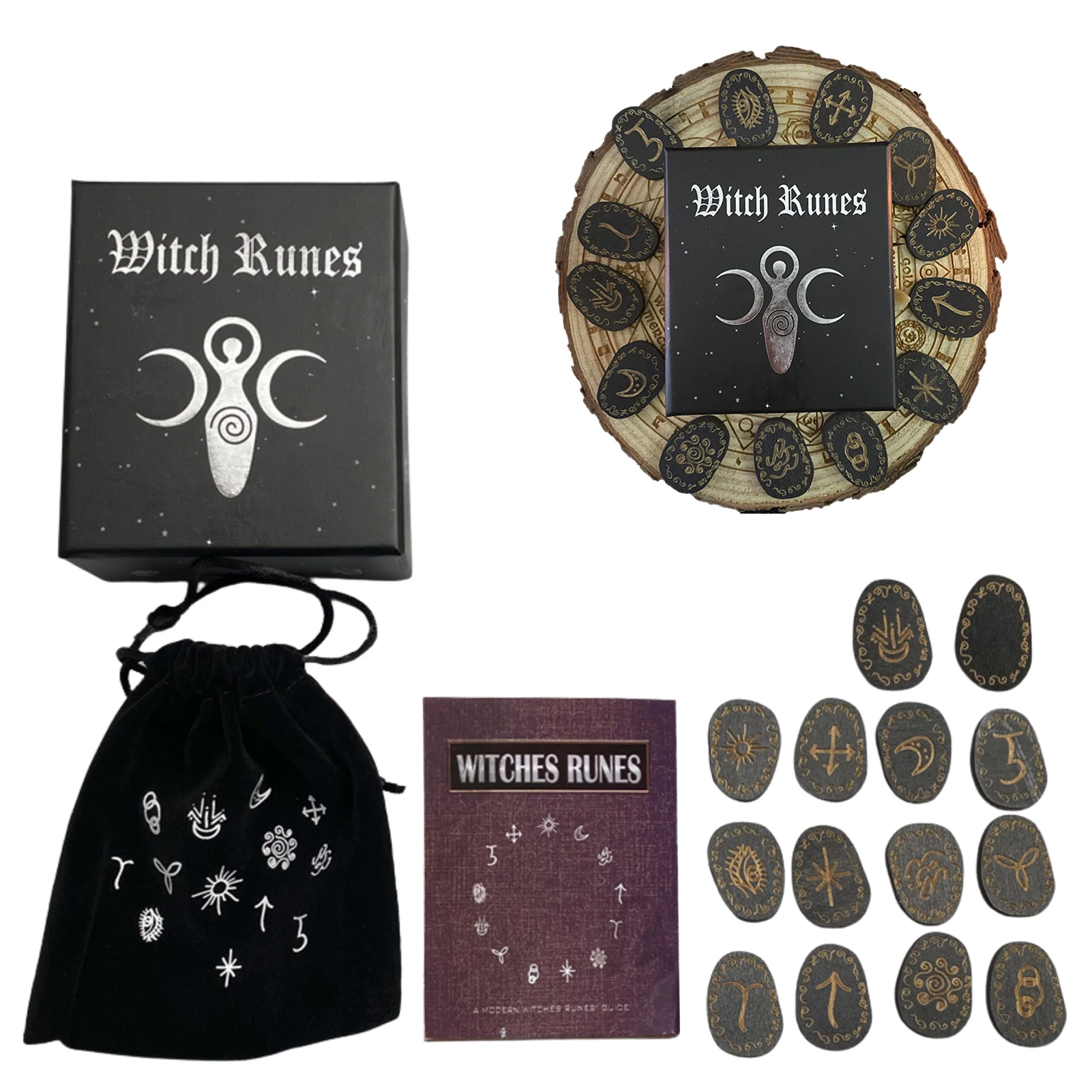 16Pcs/set Witches Rune Set Wooden Engraved Rune Symbol For Meditation Divination Rune Stones Set With Storage Bag
16Pcs/set Witches Rune Set Wooden Engraved Rune Symbol For Meditation Divination Rune Stones Set With Storage Bag