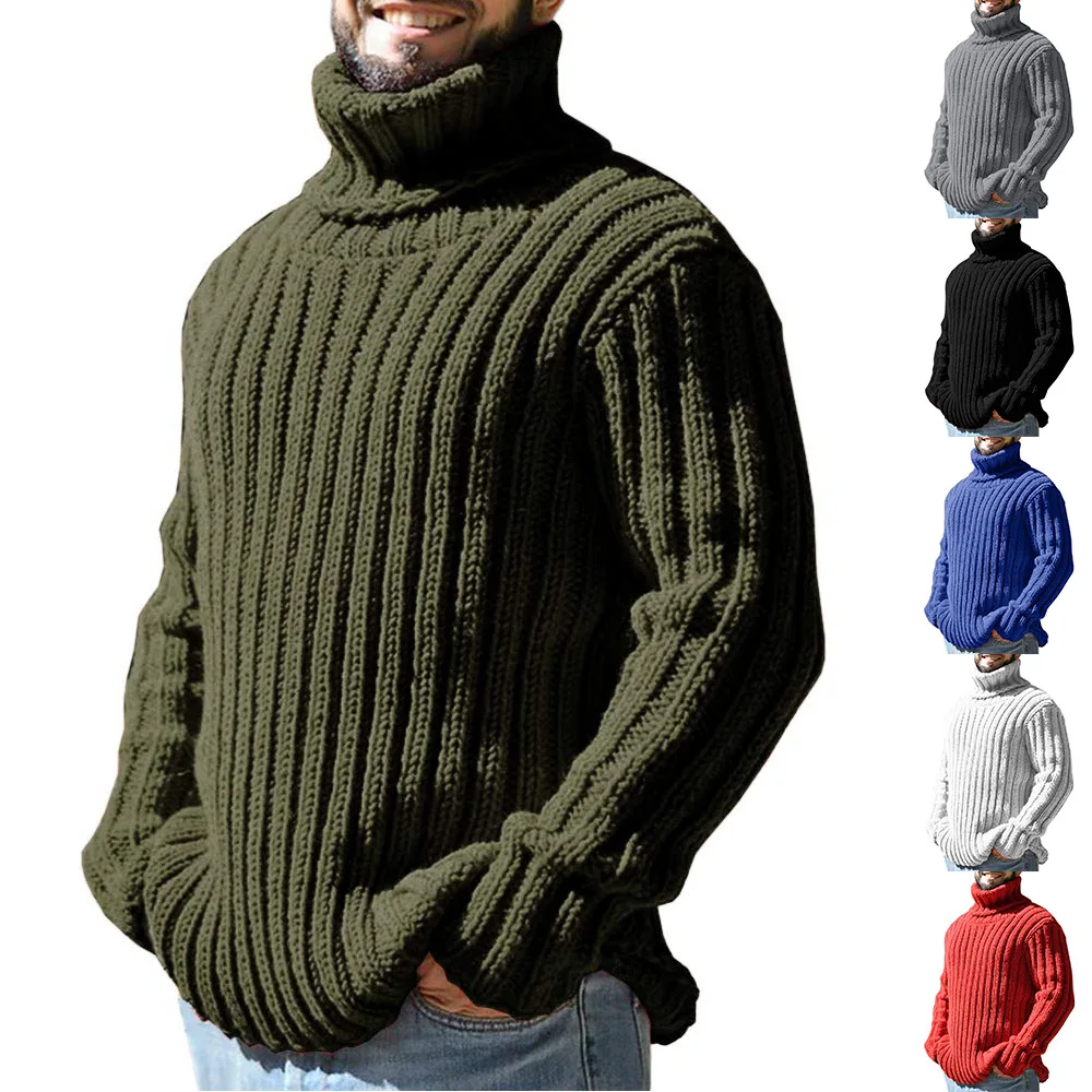 High Collar Sweater 2022 New Sweater Fashion European and American Men's Wear Men's Solid Slim Top Autumn and Winter Fit Knitted 
High Collar Sweater 2022 New Sweater Fashion European and American Men's Wear Men's Solid Slim Top Autumn and Winter Fit Knitted