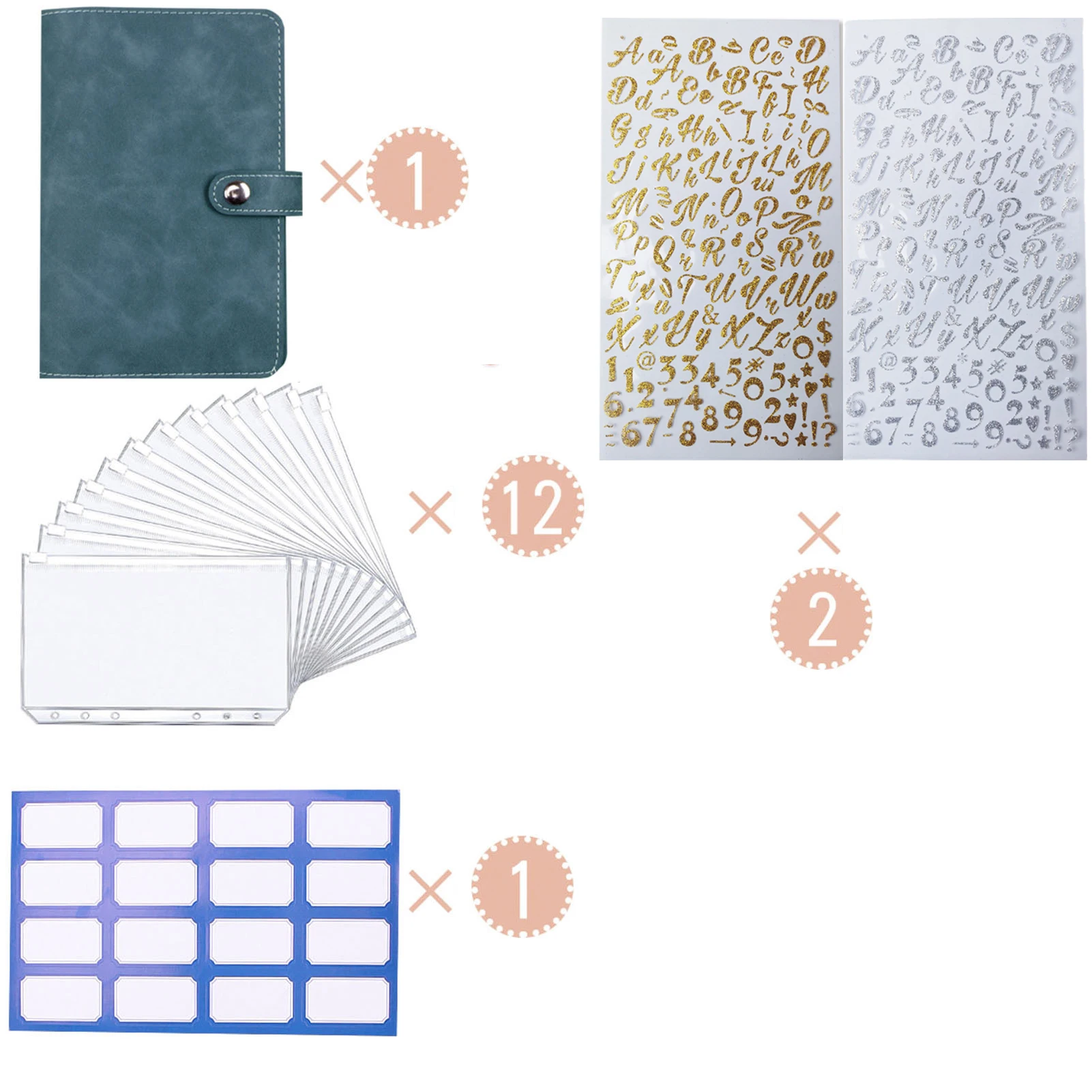 A6 Soft Pu Cover Budget Binder 12pcs packets 2pcs Letter Stickers 1pcs Lable Diary Agenda Planner Cover School Stationery 16pcs
A6 Soft Pu Cover Budget Binder 12pcs packets 2pcs Letter Stickers 1pcs Lable Diary Agenda Planner Cover School Stationery 16pcs