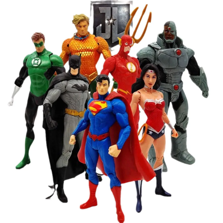 2022 New Superman Batman Green Lantern Wonders Woman Anime Figur Aquamans Flashs Anime Figur about 18cm High with Movable Joints
2022 New Superman Batman Green Lantern Wonders Woman Anime Figur Aquamans Flashs Anime Figur about 18cm High with Movable Joints