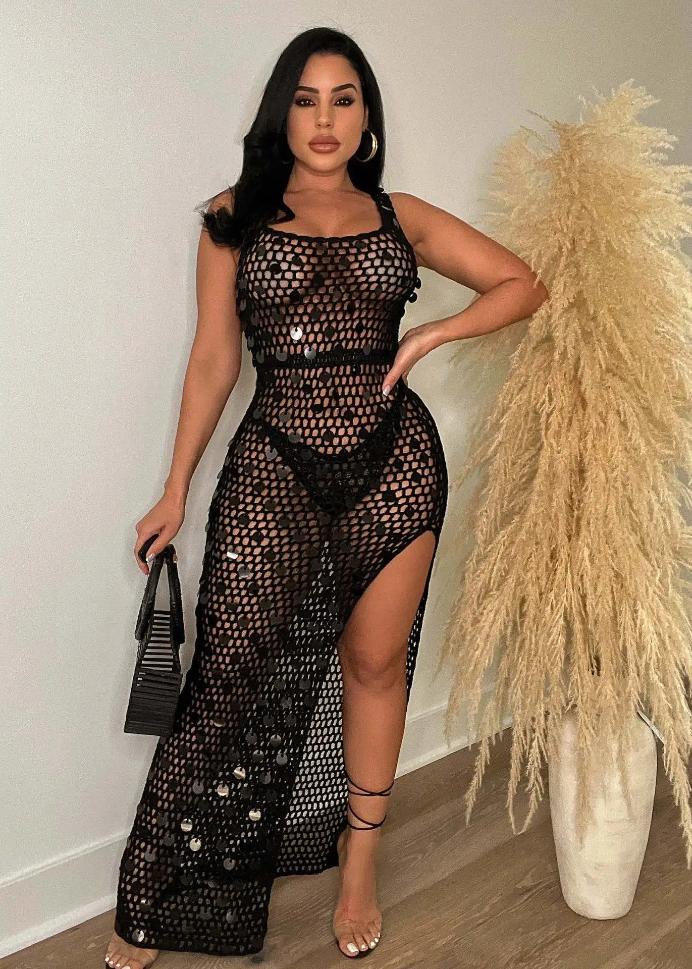 Women Crochet Sequined Hollow High Side Split Bodycon Beach Maxi Dress 2023 Dress Party Evening Elegant Luxury Celebrity
Women Crochet Sequined Hollow High Side Split Bodycon Beach Maxi Dress 2023 Dress Party Evening Elegant Luxury Celebrity