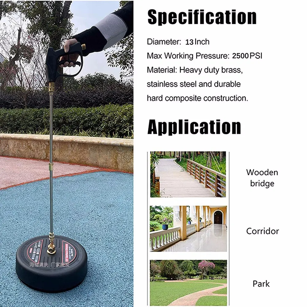13 Inch Surface Cleaner Attachment High Pressure Washer Undercarriage Cleaner Under Car Water Broom Clean Garden Power Tool Acce
13 Inch Surface Cleaner Attachment High Pressure Washer Undercarriage Cleaner Under Car Water Broom Clean Garden Power Tool Acce