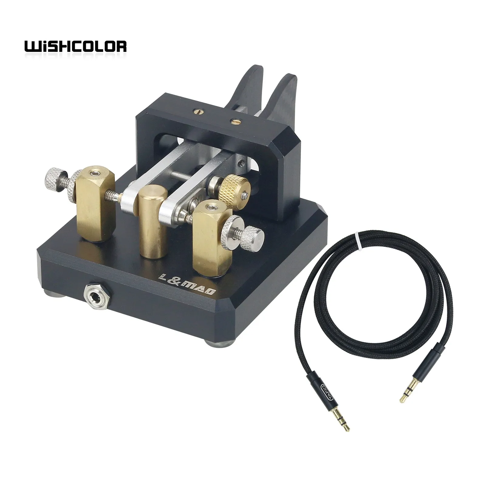 

Wishcolor L&MAO Automatic Morse Keyer Dual-Paddle Telegraph Key CW Key (Black) for Ham Radio Users