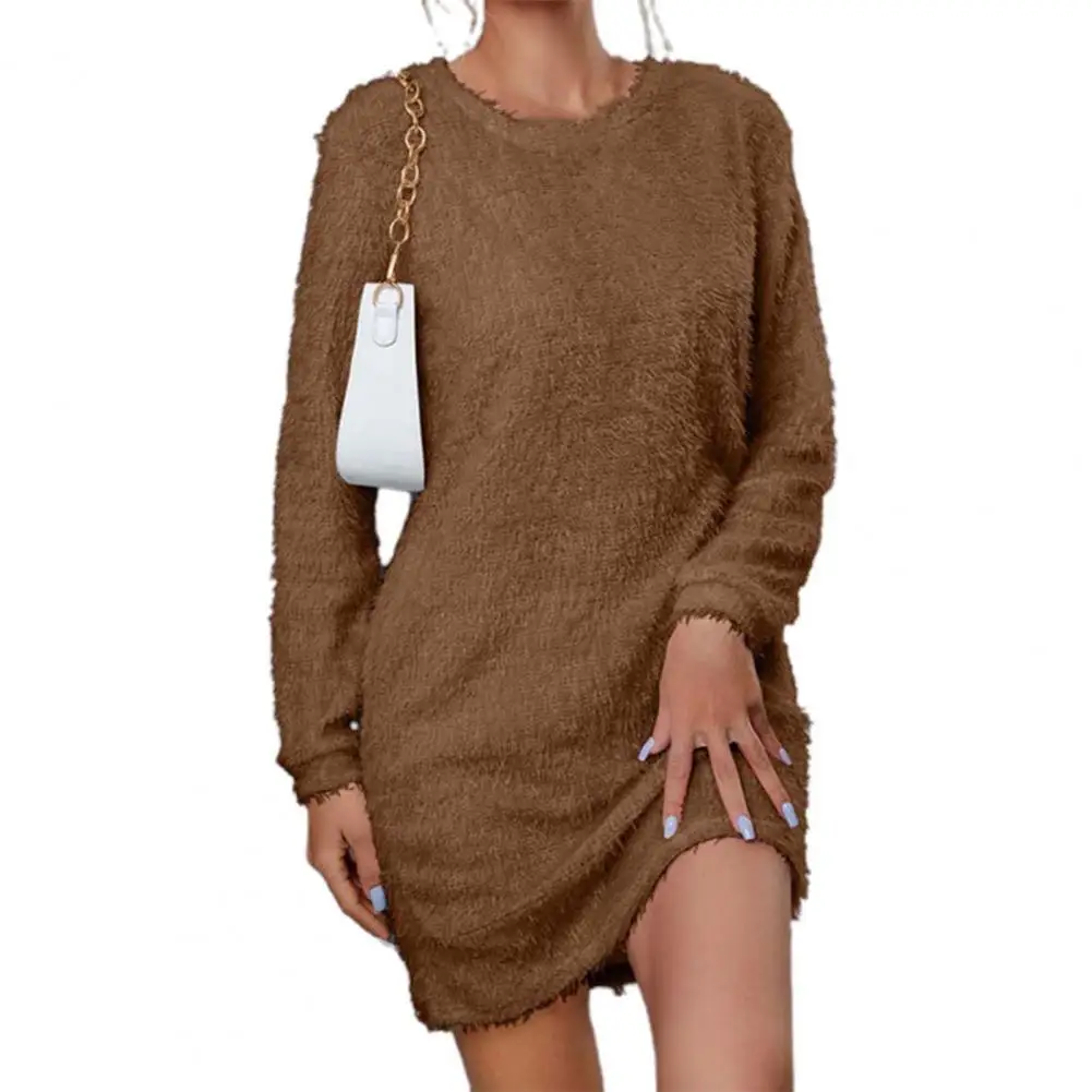 Women Plush Pencil Skirts 2022 Autumn Winter Solid O-Neck Long Sleeve Mid Waist Slim Ladies Mini Dresses Fashion Sweater Dress
Women Plush Pencil Skirts 2022 Autumn Winter Solid O-Neck Long Sleeve Mid Waist Slim Ladies Mini Dresses Fashion Sweater Dress