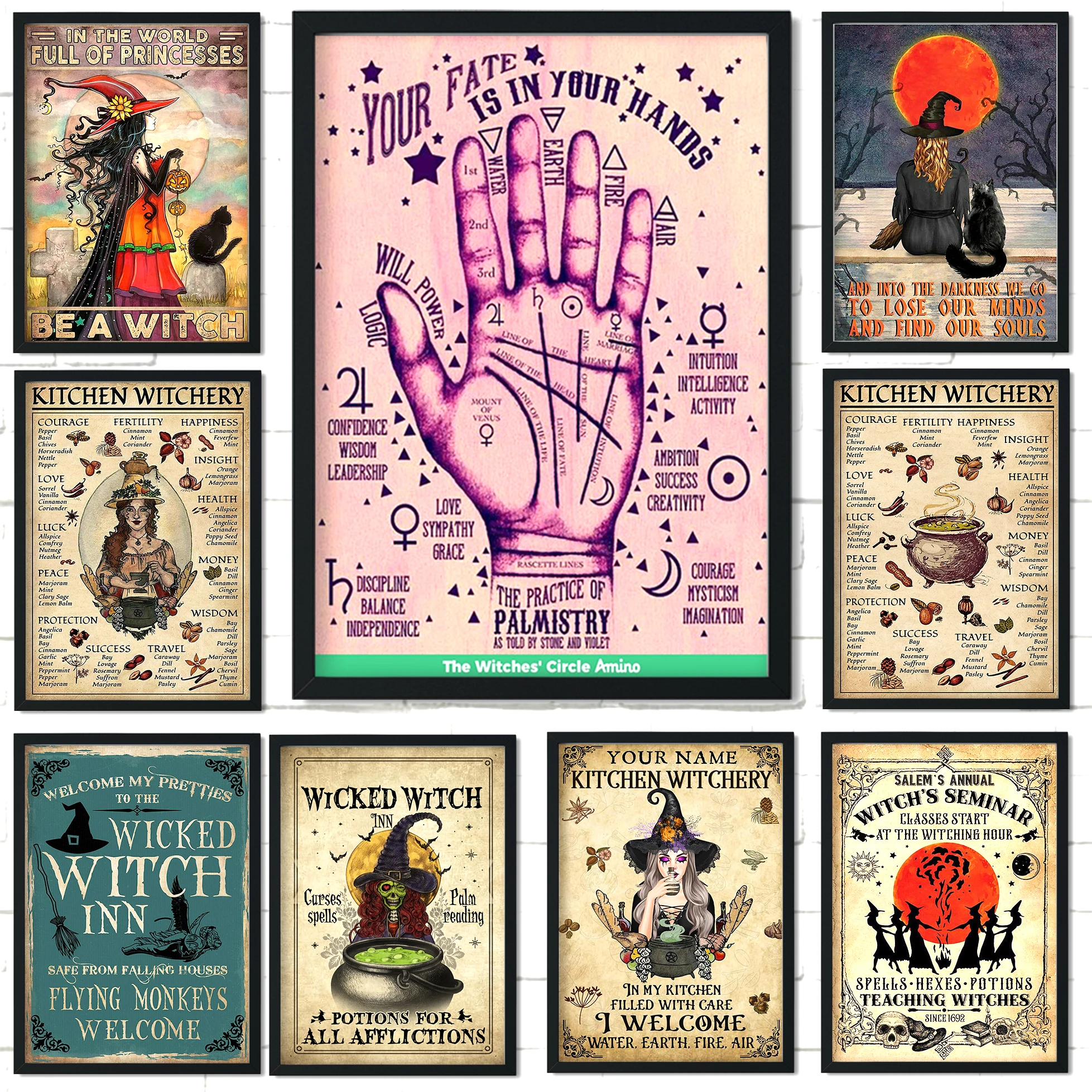 Gifts Witchery Vintage Witches Magic Knowledge Poster Cat Girl Painting Wall Art Home Halloween Kawaii Room Decor Canvas Poster 
Gifts Witchery Vintage Witches Magic Knowledge Poster Cat Girl Painting Wall Art Home Halloween Kawaii Room Decor Canvas Poster