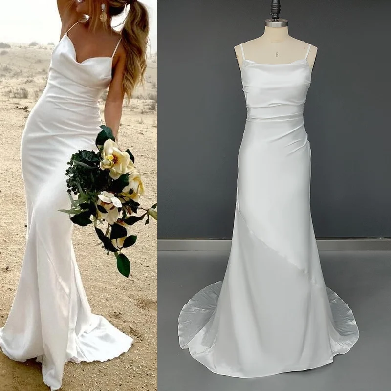 11845#Simple Sleeveless V Neck Sheath Sexy Wedding Dress Backless Thin Spaghetti Straps Wedding Dress Wedding Bridal Gown Custom
11845#Simple Sleeveless V Neck Sheath Sexy Wedding Dress Backless Thin Spaghetti Straps Wedding Dress Wedding Bridal Gown Custom