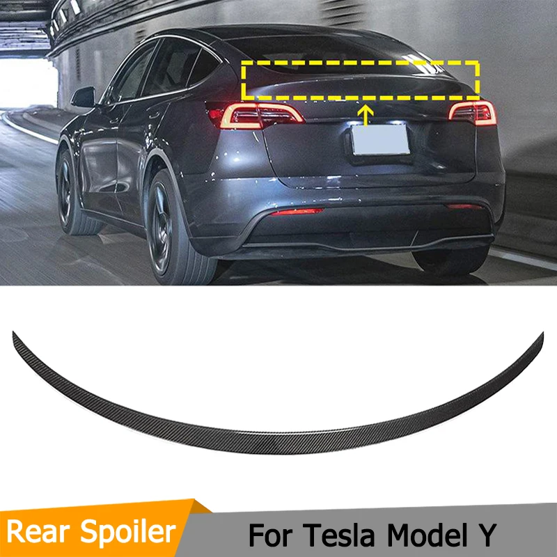 Car Rear Trunk Spoiler Wing For Tesla Model Y 2019 - 2021 Carbon Fiber Rear Trunk Boot Lip Wing Spoiler Tail Wing 
Car Rear Trunk Spoiler Wing For Tesla Model Y 2019 - 2021 Carbon Fiber Rear Trunk Boot Lip Wing Spoiler Tail Wing