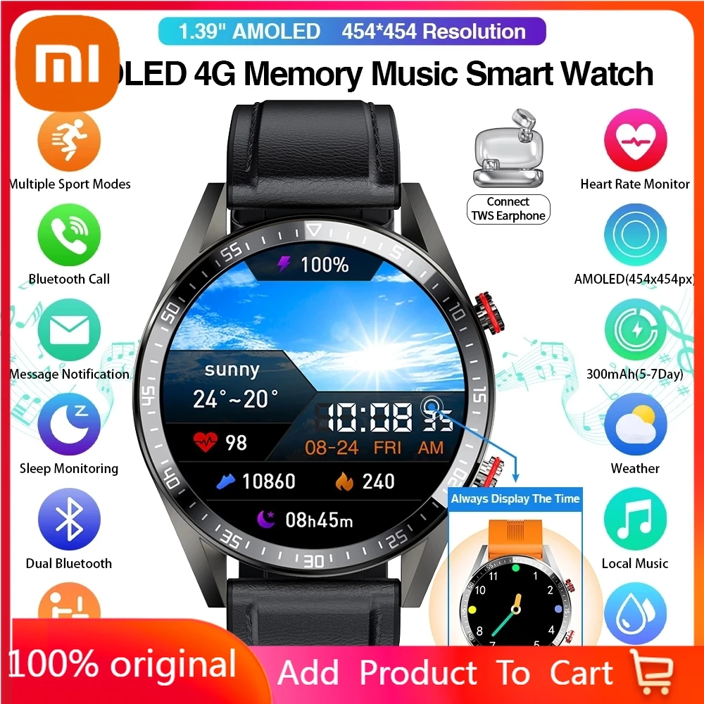 Xiaomi 454*454 Screen Smart Watch Always Display The Time Bluetooth Call Local Music Smartwatch For Mens Android TWS Earphones
Xiaomi 454*454 Screen Smart Watch Always Display The Time Bluetooth Call Local Music Smartwatch For Mens Android TWS Earphones
