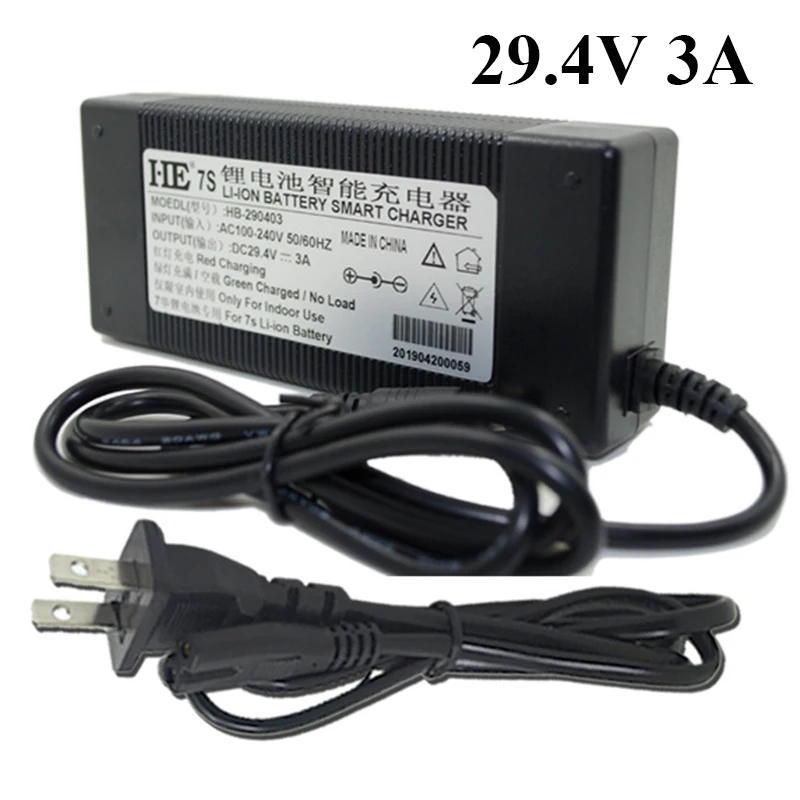 29.4V 3A Lithium Battery Li-ion Pack Charger For 7Series Electric Bike For 29.4V3A 25.2V 25.9V 29.4 Volt 3000mA Power Adapter
29.4V 3A Lithium Battery Li-ion Pack Charger For 7Series Electric Bike For 29.4V3A 25.2V 25.9V 29.4 Volt 3000mA Power Adapter