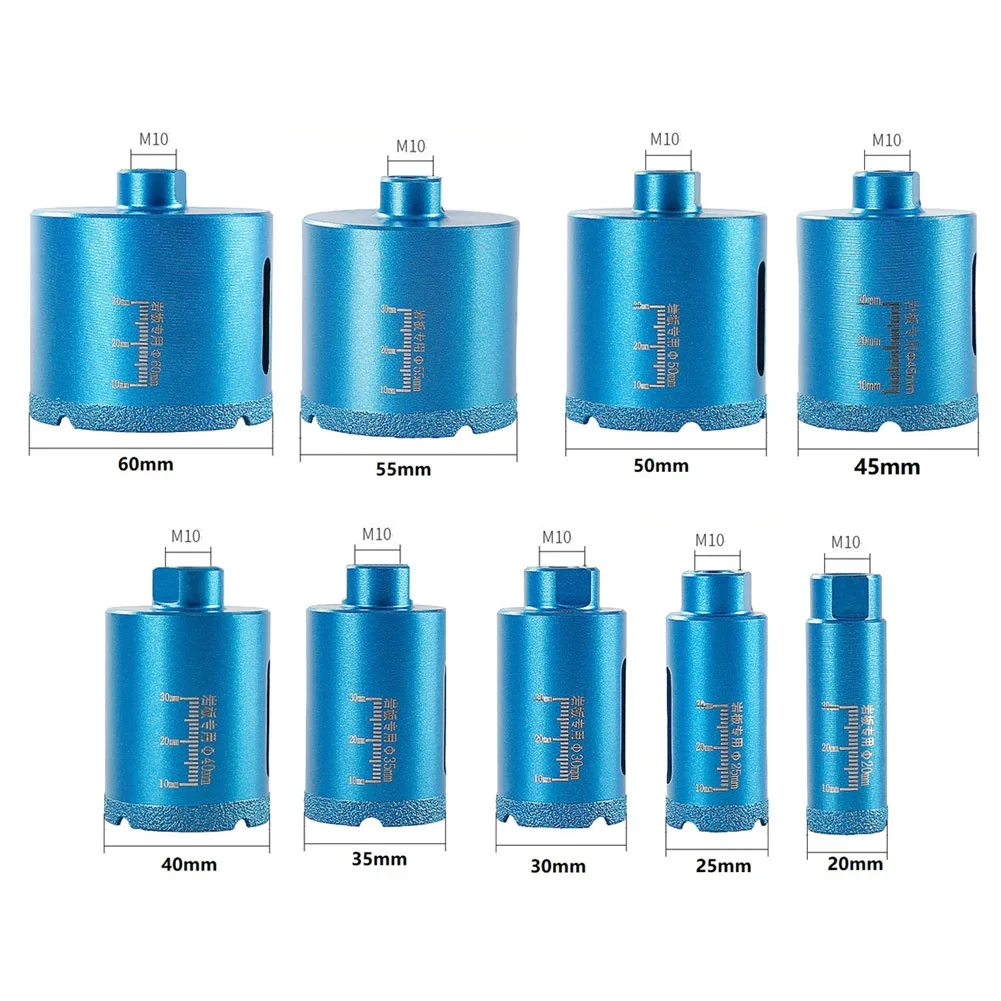 1pc M10 Thread Drill Bit Dry Vacuum Brazed Core Drill Bit Diamond 20mm-60mm For Marble Tile Granite Cobble Drilling
1pc M10 Thread Drill Bit Dry Vacuum Brazed Core Drill Bit Diamond 20mm-60mm For Marble Tile Granite Cobble Drilling