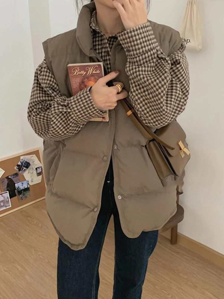 Vests Down Jacket for Women Autumn Winter 2023 New Fashion Loose Parkas Vintage Casual Single Breasted Sleeveless Coats
Vests Down Jacket for Women Autumn Winter 2023 New Fashion Loose Parkas Vintage Casual Single Breasted Sleeveless Coats