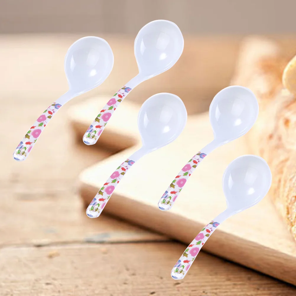 5 Large Soup Spoon Ceramic Handle Soup Scoop Kitchen Ladles for Eating Soup Porridge (Random Pattern)
5 Large Soup Spoon Ceramic Handle Soup Scoop Kitchen Ladles for Eating Soup Porridge (Random Pattern)