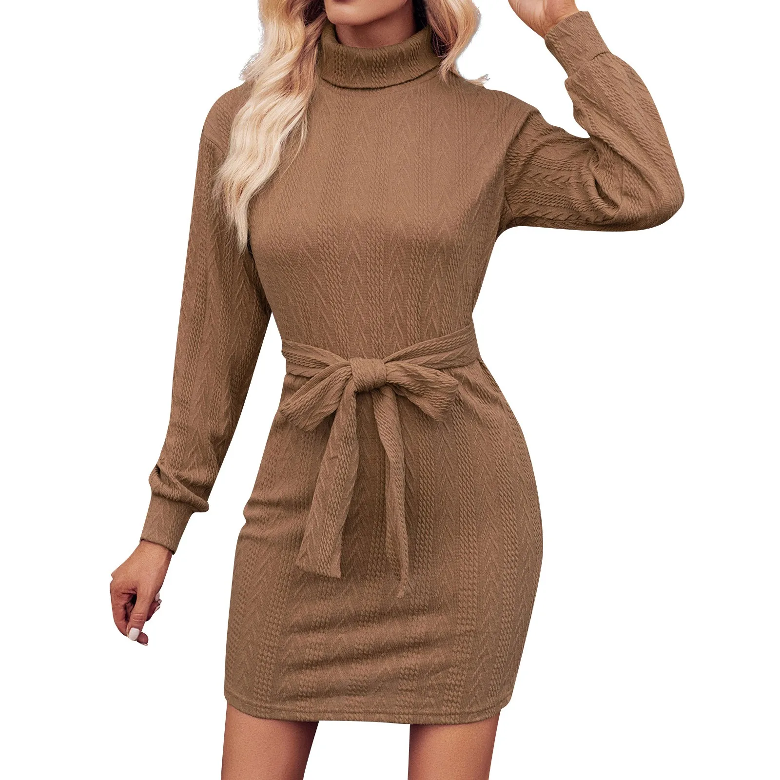 Новинка 2023, модные женские платья, повседневное однотонное вязаное платье-водолазка с длинным рукавом, облегающее мини-платье на шнуровке
Новинка 2023, модные женские платья, повседневное однотонное вязаное платье-водолазка с длинным рукавом, облегающее мини-платье на шнуровке