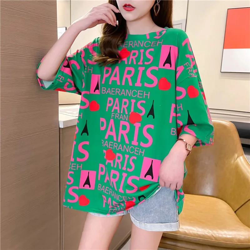 Cartoon printed graffiti Short sleeve T-shirt for women 2022 Summer Korean fashion street loose breathable short sleeve top
Cartoon printed graffiti Short sleeve T-shirt for women 2022 Summer Korean fashion street loose breathable short sleeve top