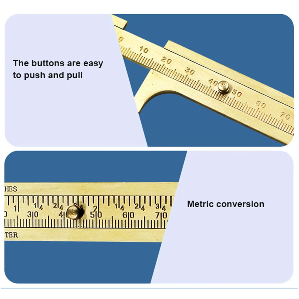 Sliding Gauge Vernier Caliper Ruler Mini Brass Double Scale 80/100mm Measuring Tool Non-magnetic Smooth Moving Slider Vernier
Sliding Gauge Vernier Caliper Ruler Mini Brass Double Scale 80/100mm Measuring Tool Non-magnetic Smooth Moving Slider Vernier