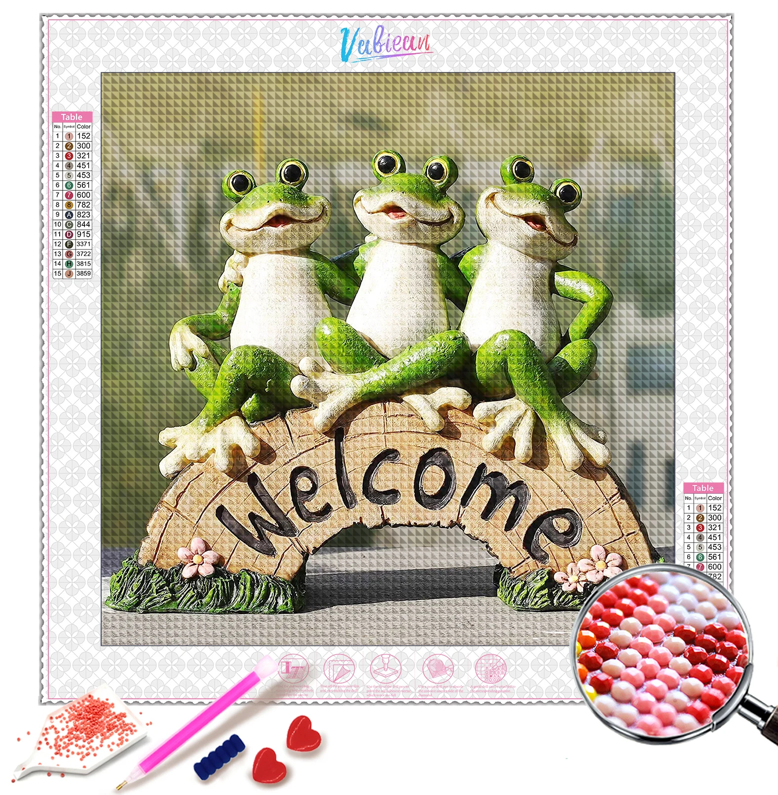 5D DIY Three Frogs Diamond Painting Cross Stitch Diamond Embroidery Welcome Picture of Rhinestones Home Decor
5D DIY Three Frogs Diamond Painting Cross Stitch Diamond Embroidery Welcome Picture of Rhinestones Home Decor