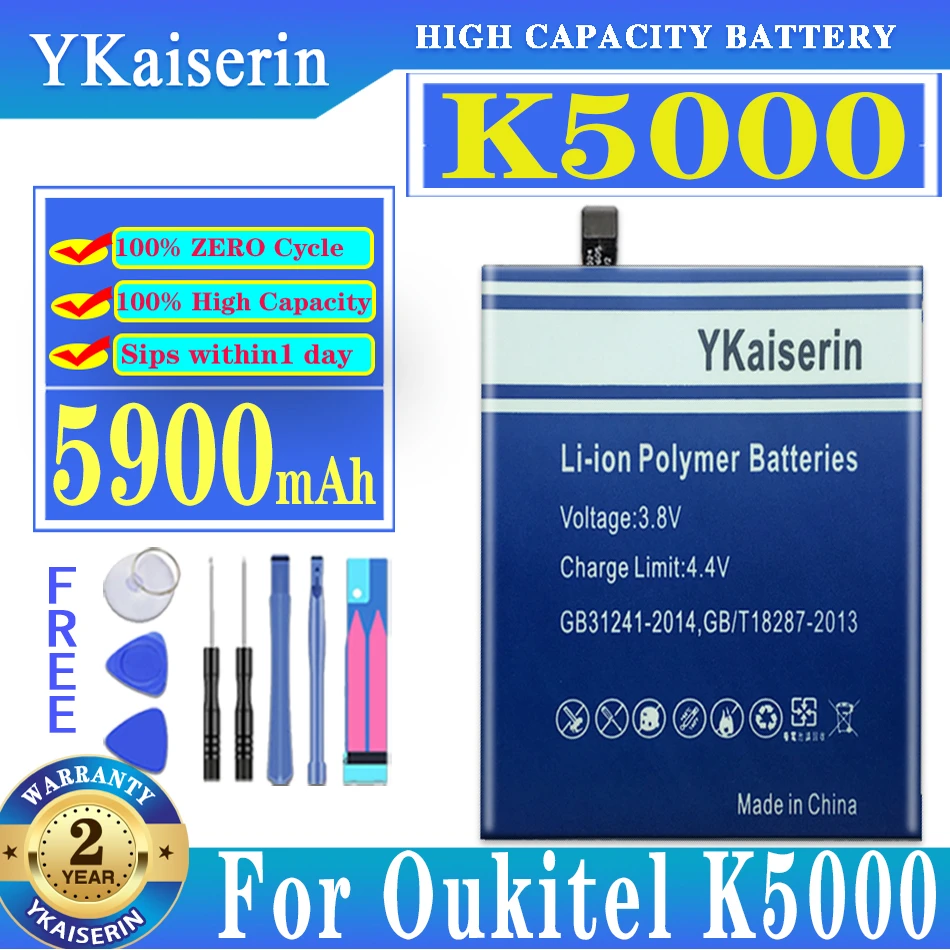 YKaiserin K 5000 5900mAh High Capacity Battery For Oukitel K5000 Replacement Mobile Phone Batteria + Free Tools
YKaiserin K 5000 5900mAh High Capacity Battery For Oukitel K5000 Replacement Mobile Phone Batteria + Free Tools