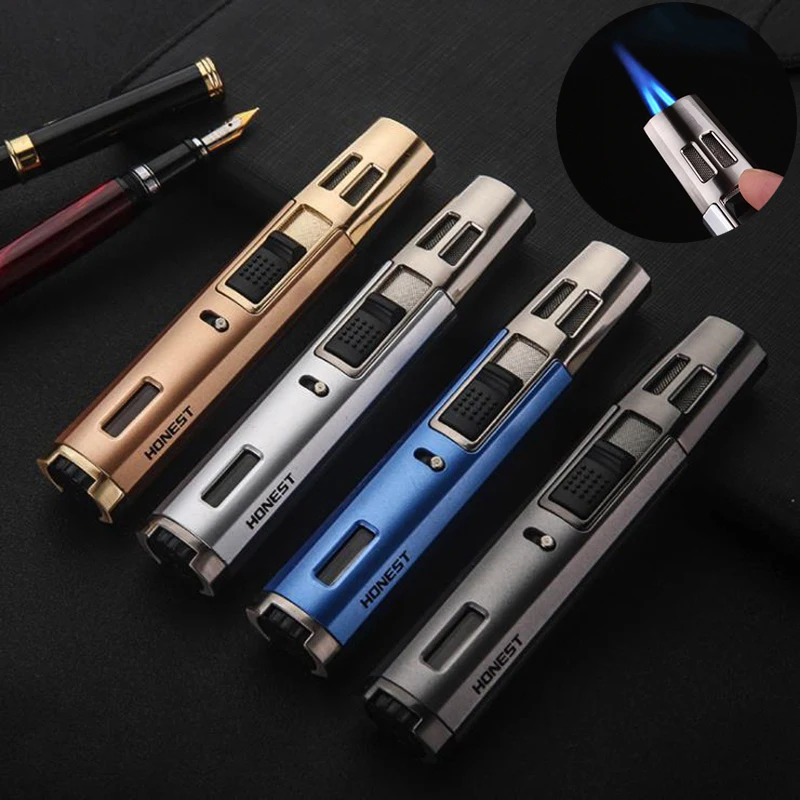 2023 NEW Windproof Gas Lighter Torch Kitchen Ignition Spray Gun Metal Butane Jet Double Fire Blue Flame Cigar Cigarette Smoking
2023 NEW Windproof Gas Lighter Torch Kitchen Ignition Spray Gun Metal Butane Jet Double Fire Blue Flame Cigar Cigarette Smoking