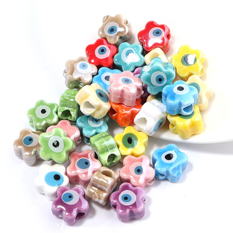 10Pcs Ceramic Flower Shape Beads Loose Evil Eye Bead Hole 3.5mm Charm Jewelry Bracelets Necklace Diy Making Accessories Bulk
10Pcs Ceramic Flower Shape Beads Loose Evil Eye Bead Hole 3.5mm Charm Jewelry Bracelets Necklace Diy Making Accessories Bulk